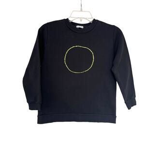 Two In A Castle Black Neon Green Embroidered Circle Sweatshirt Size 10 Kids
